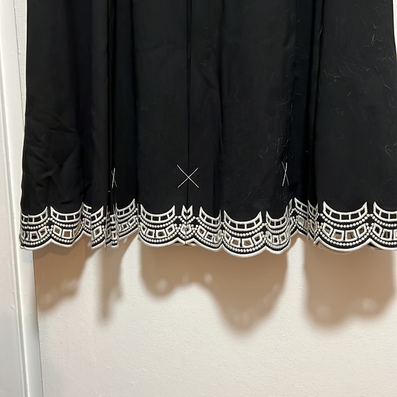 Black Talbots dress with white embroidered hem - Picture 3 of 4